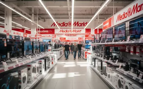 Ein modern eingerichteter MediaMarkt-Verkaufsraum mit Elektronikprodukten in den Regalen. - Foto: über boerse-global.de