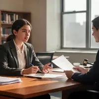 Ein Student berät eine Person in einem hellen Büro bei steuerlichen Unterlagen. - Foto: über boerse-global.de