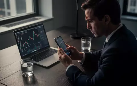Eine Person betrachtet besorgt ihr Smartphone an einem modernen Schreibtisch, was die Problematik von digitalem Betrug verdeutlicht. - Foto: über boerse-global.de