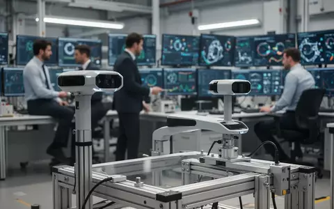 Ingenieure arbeiten in einem modernen Labor an Sensortechnologien für autonome Fahrzeuge. - Foto: über boerse-global.de