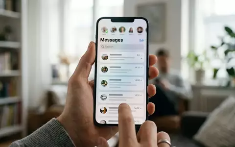 Ein Smartphone in einer Hand zeigt ein modernes, minimalistisches Interface-Design mit halbtransparenten Glas-Elementen. - Foto: über boerse-global.de