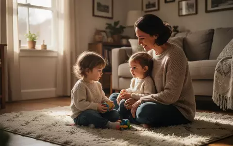 Ein Elternteil und ein Kind sitzen in einem hellen, gemütlichen Wohnzimmer zusammen und wirken entspannt und verbunden. - Foto: über boerse-global.de