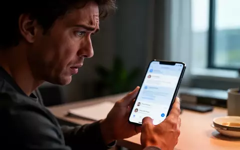 Eine Person betrachtet besorgt ihr Smartphone in einem modern eingerichteten Büro bei natürlichem Licht. - Foto: über boerse-global.de