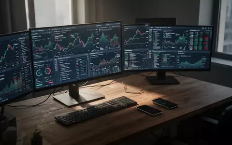 Ein moderner, professioneller Arbeitsplatz mit Monitoren und technischer Ausstattung in einem Büro. - Foto: über boerse-global.de