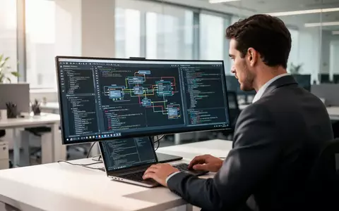IT-Spezialist arbeitet in einem modernen Büro an der Konfiguration von Systemarchitekturen und Benutzerverwaltungen. - Foto: über boerse-global.de