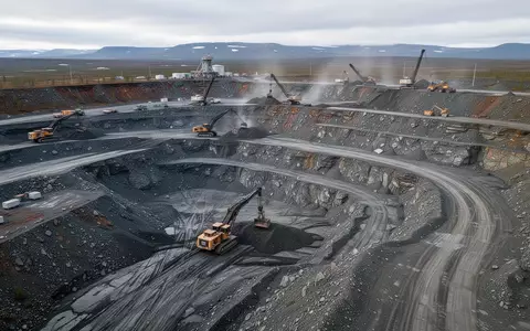 Luftaufnahme einer industriellen Lithium-Mine in einer abgelegenen, felsigen Landschaft. - Foto: über boerse-global.de