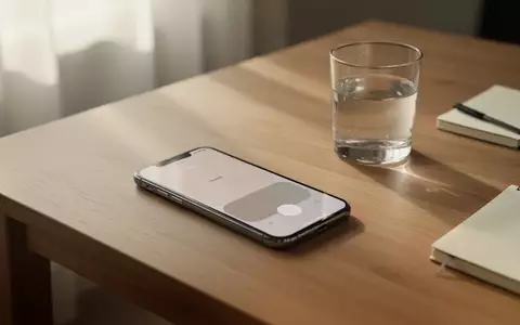Ein minimalistisch gestalteter Schreibtisch mit einem Smartphone, einem Glas Wasser und einem Notizbuch im natürlichen Tageslicht. - Foto: über boerse-global.de
