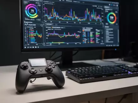 Ein professioneller PC-Controller mit integriertem Display auf einem Schreibtisch neben einem Monitor mit Diagnosesoftware. - Foto: über boerse-global.de
