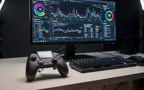 Ein professioneller PC-Controller mit integriertem Display auf einem Schreibtisch neben einem Monitor mit Diagnosesoftware. - Foto: über boerse-global.de