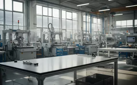 Ein moderner, unbesetzter Industriebetrieb mit Werkbänken und Maschinen bei natürlichem Lichteinfall. - Foto: über boerse-global.de