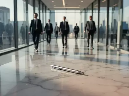 Ein minimalistisch gestalteter moderner Büroraum mit natürlichem Lichteinfall und Fokus auf einen leeren Schreibtisch. - Foto: über boerse-global.de