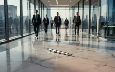 Ein minimalistisch gestalteter moderner Büroraum mit natürlichem Lichteinfall und Fokus auf einen leeren Schreibtisch. - Foto: über boerse-global.de