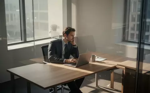 Eine Person sitzt konzentriert an einem modernen Schreibtisch in einem hellen Bürogebäude bei natürlichem Lichteinfall. - Foto: über boerse-global.de