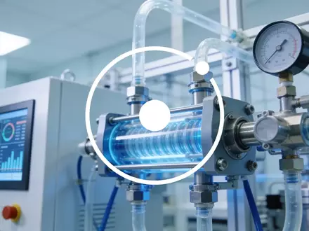 Abstrakte Darstellung moderner Elektrolyse-Technologie in einem High-Tech-Labor mit Fokus auf industrielle Effizienz. - Foto: über boerse-global.de