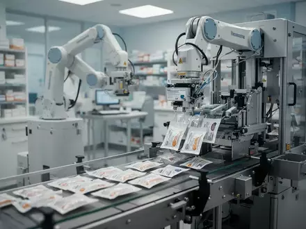 Automatisierte Medikamentenverpackung in einer modernen Krankenhausapotheke mit robotergestützten Systemen. - Foto: über boerse-global.de