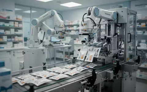 Automatisierte Medikamentenverpackung in einer modernen Krankenhausapotheke mit robotergestützten Systemen. - Foto: über boerse-global.de