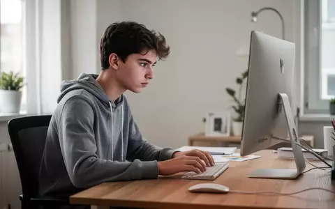 Ein Jugendlicher arbeitet konzentriert an einem Computer in einem hellen Raum, symbolisch für die kognitive Auseinandersetzung. - Foto: über boerse-global.de