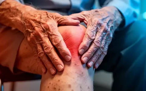 Nahaufnahme einer Hand, die sanft auf einem schmerzenden Knie ruht, zur Veranschaulichung der physikalischen Therapie bei Arthrose. - Foto: über boerse-global.de