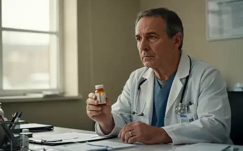 Ein Patient sitzt nachdenklich in einer Arztpraxis und hält ein Medikamentenfläschchen in der Hand. - Foto: über boerse-global.de