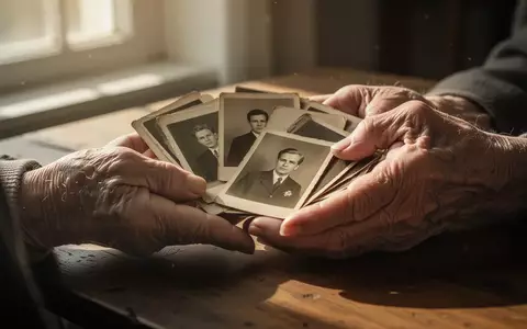Nahaufnahme der Hände eines älteren Menschen, der beim biografischen Erzählen symbolische Bildkarten auf einem Tisch hält. - Foto: über boerse-global.de
