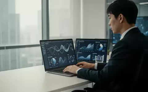 Ein moderner, minimalistischer Büroarbeitsplatz in einem High-Tech-Unternehmen mit einem Mitarbeiter am Laptop. - Foto: über boerse-global.de