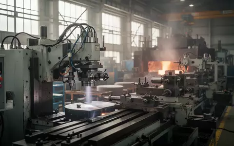 Moderne industrielle Fertigungsanlage mit präzisen Maschinen in einer Produktionshalle. - Foto: über boerse-global.de