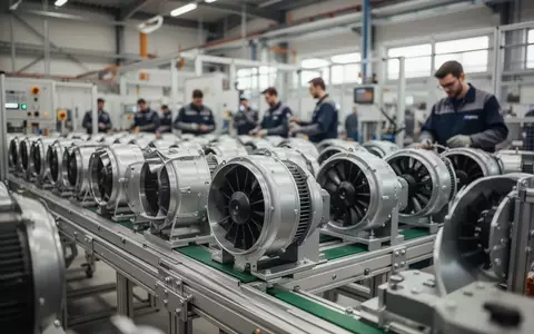 Moderne Fertigungshalle eines Ventilatorenspezialisten mit Industriekomponenten auf einer Montagelinie. - Foto: über boerse-global.de