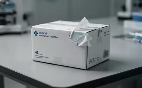 Eine Arzneimittelpackung mit einem teilweise abgelösten manipulationssicheren Siegel auf einem Labortisch. - Foto: über boerse-global.de