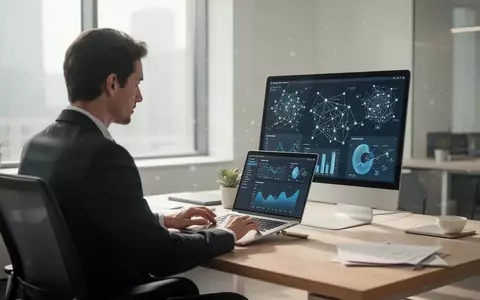 Eine Person arbeitet an einem modernen Laptop in einem hellen, professionellen Büro mit Fokus auf digitale Zusammenarbeit. - Foto: über boerse-global.de