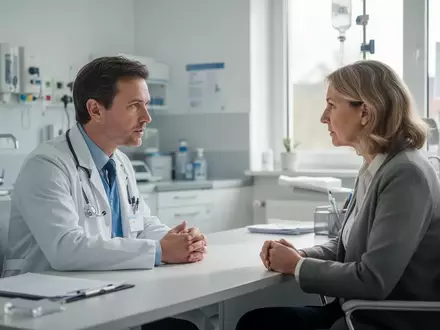 Ein Arzt und ein Patient in einem hellen, modernen Behandlungsraum während eines Beratungsgesprächs. - Foto: über boerse-global.de