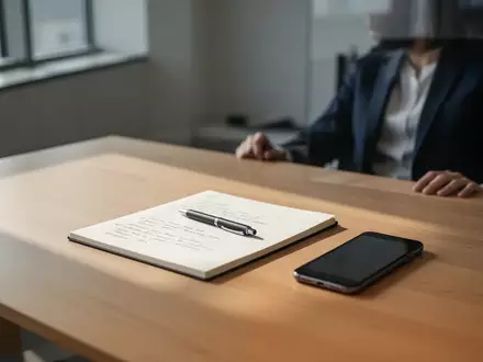 Eine fokussierte Person arbeitet an einem minimalistischen Schreibtisch mit Notizbuch und Stift in einem hellen Büro. - Foto: über boerse-global.de