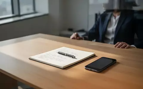 Eine fokussierte Person arbeitet an einem minimalistischen Schreibtisch mit Notizbuch und Stift in einem hellen Büro. - Foto: über boerse-global.de