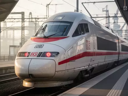 ICE 1 Hochgeschwindigkeitszug der Deutschen Bahn an einem Bahnsteig bei Tageslicht. - Foto: über boerse-global.de