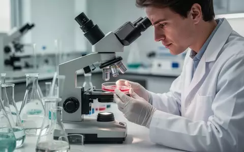 Wissenschaftler bei der Laborarbeit unter einem Mikroskop zur Erforschung der Darm-Hirn-Achse. - Foto: über boerse-global.de