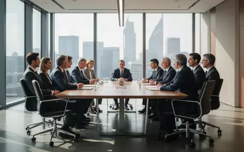 Professionelle Büroumgebung mit Business-Meeting an einem Konferenztisch bei natürlichem Tageslicht. - Foto: über boerse-global.de