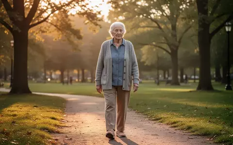 Eine ältere Person beim entspannten Gehen in einem sonnigen Park als Symbol für einen gesunden Lebensstil. - Foto: über boerse-global.de