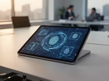 Ein modernes Tablet auf einem Konferenztisch in einem hellen Büro, das den Fokus auf digitale Abstimmungsverfahren legt. - Foto: über boerse-global.de