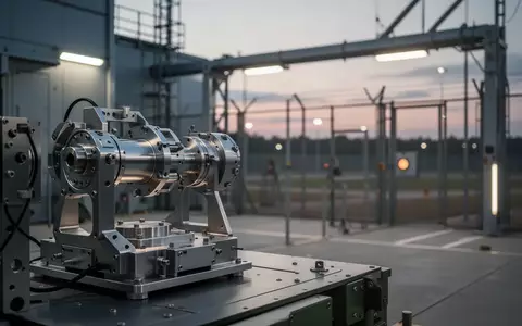 Moderne industrielle Verteidigungstechnologie in einer gesicherten Testanlage bei Dämmerung. - Foto: über boerse-global.de