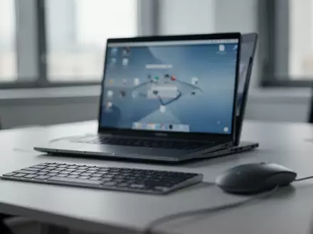 A laptop on an office desk in a professional work environment, captured with shallow depth of field. - Foto: über boerse-global.de