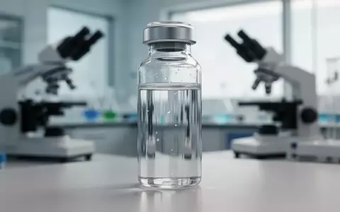 Ein gläsernes Probenröhrchen mit einer klaren Flüssigkeit in einem medizinischen Labor zur Erforschung des Mikrobioms. - Foto: über boerse-global.de