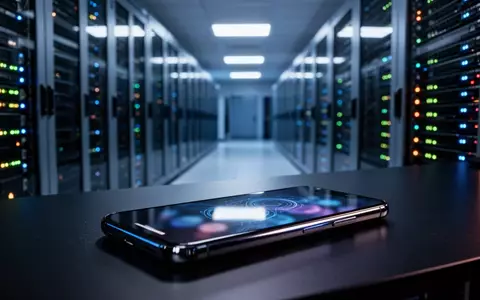 Ein moderner Serverraum mit blinkenden LEDs und ein Smartphone auf einem Schreibtisch als Symbol für Cybersicherheit. - Foto: über boerse-global.de