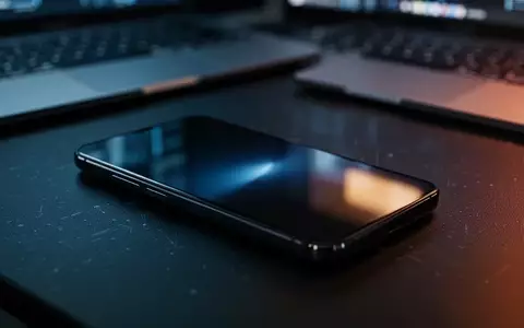 Ein modernes Smartphone liegt auf einem dunklen Schreibtisch in einer professionellen Büroumgebung. - Foto: über boerse-global.de