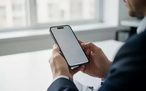 Person hält ein modernes Smartphone in einem hellen Büro, Fokus auf die mobile Nutzung von Produktivitätssoftware. - Foto: über boerse-global.de
