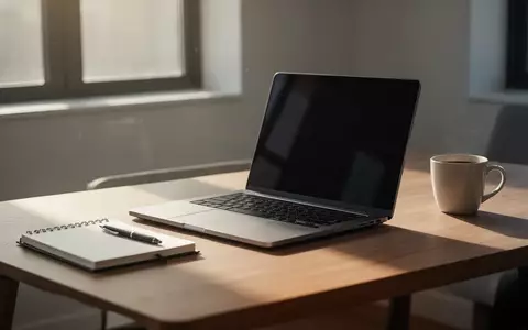 Ein minimalistischer, moderner Arbeitsplatz mit Laptop in einem hellen Büro bei Tageslicht. - Foto: über boerse-global.de