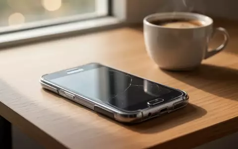 Ein älteres Samsung Galaxy Smartphone liegt auf einem hölzernen Schreibtisch in natürlichem Licht. - Foto: über boerse-global.de