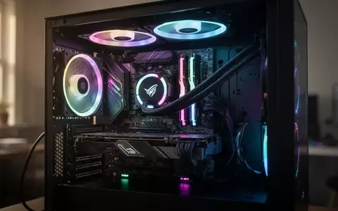 Innenansicht eines Gaming-PCs mit leuchtender RGB-Beleuchtung in einem abgedunkelten Raum. - Foto: über boerse-global.de