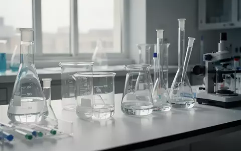 Laborausstattung mit Glasbechern und medizinischen Geräten in einer hellen, professionellen Laborumgebung. - Foto: über boerse-global.de
