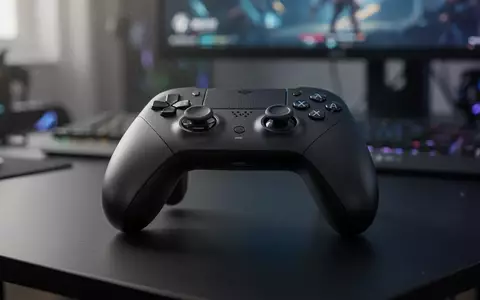 Ein hochwertiger schwarzer PC-Controller auf einem Schreibtisch in einer professionellen Gaming-Umgebung. - Foto: über boerse-global.de