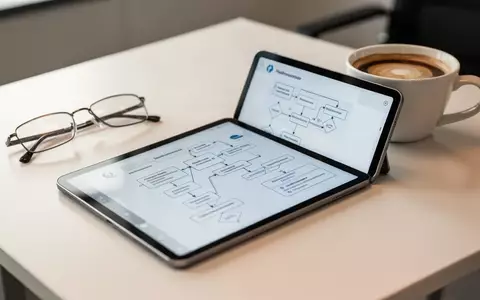 Ein moderner Schreibtisch in einem Versicherungsbüro mit einem Tablet, das digitale Workflows für Gesundheitsversicherungen anzeigt. - Foto: über boerse-global.de