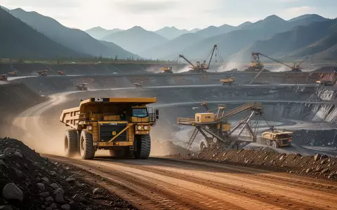 Ein moderner Goldtagebau mit einem großen Muldenkipper in einer bergigen Landschaft. - Foto: über boerse-global.de
